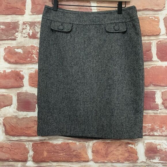 The Limited Skirt Women's Size 6 Gray Wool Blend Career Work Office Zip Up - Picture 1 of 8